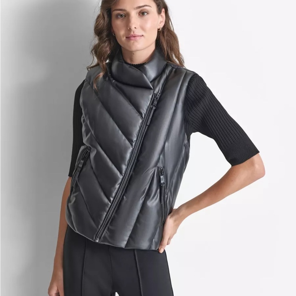 DKNY Black Quilted Vest